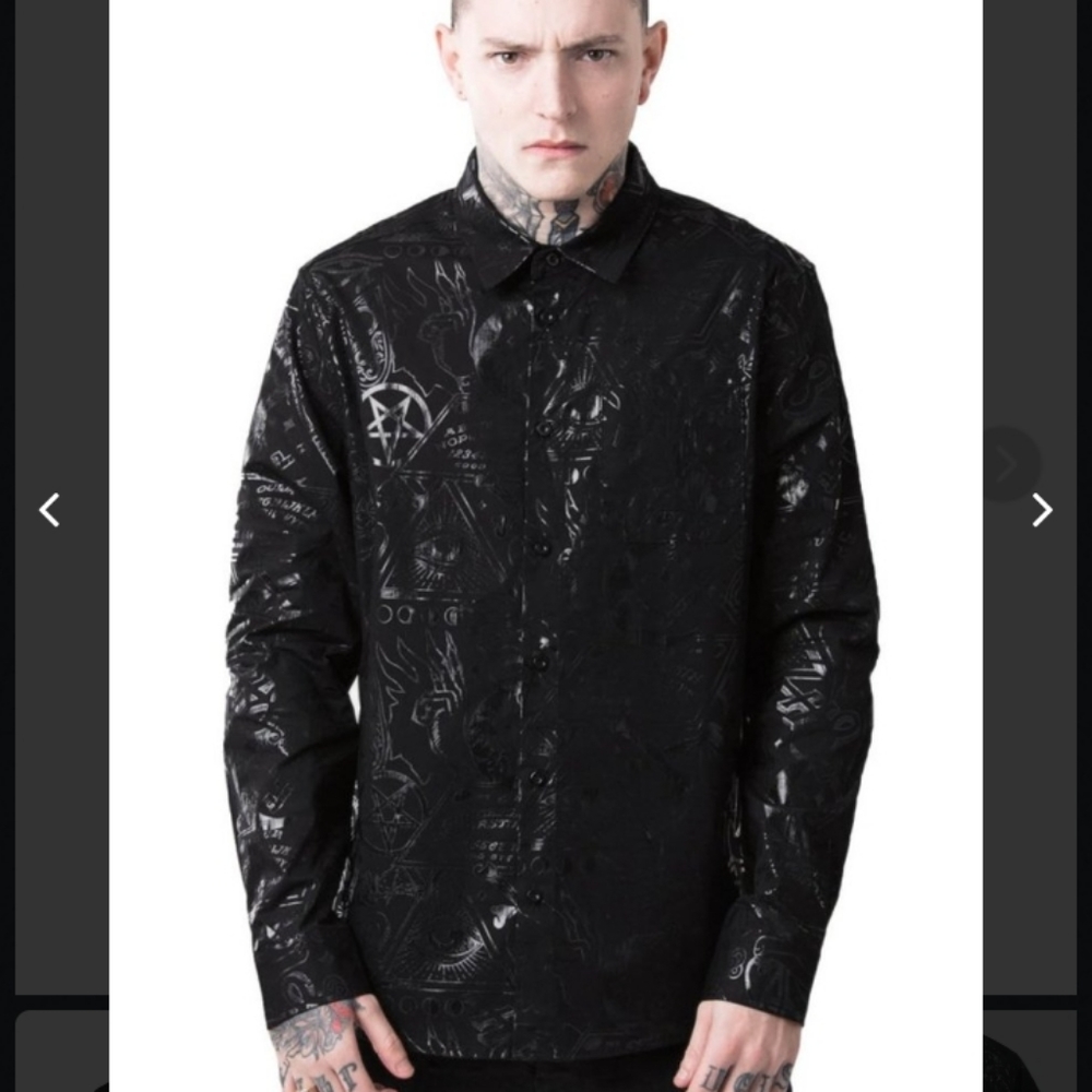 Grave boy button down shirt